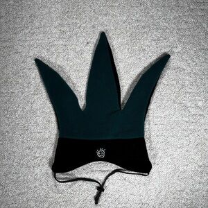 Vintage 90s BULA Jester Ski Hat Fleece Green Black One Size EUC